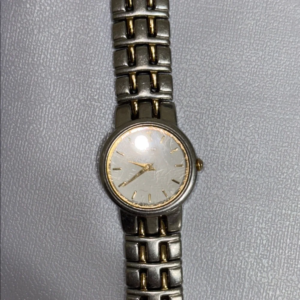 Seiko White Dial Two-Tone Stainless Steel Women's Watch